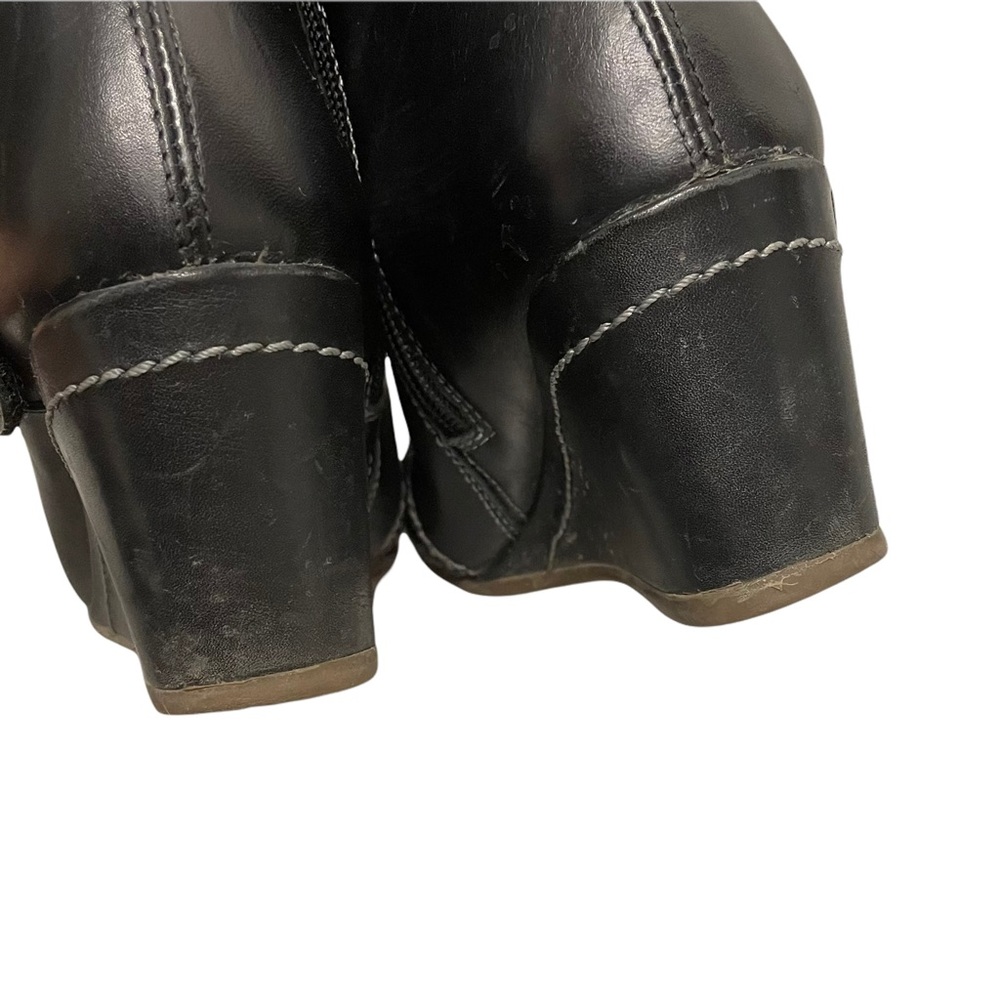(SOLD) FLY LONDON Tall Knee High Leather Wedge Boot Black 37 - Picture 8 of 10